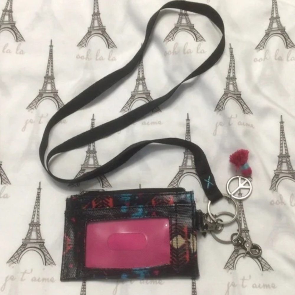 💐2/$25💐 The Sak Pacifica ID Lanyard Keychain Coin Wallet NWOT